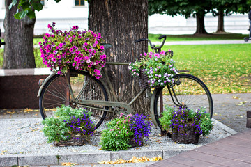 flower arrangement on the street