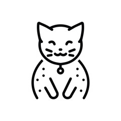 Black line icon for cat sitting  