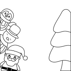 card of christmas with icons of xmas