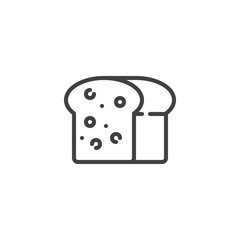 Square Bread line icon. linear style sign for mobile concept and web design. Rye bread outline vector icon. Symbol, logo illustration. Vector graphics