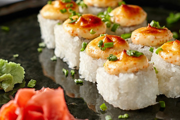 Closeup of japanese rolls