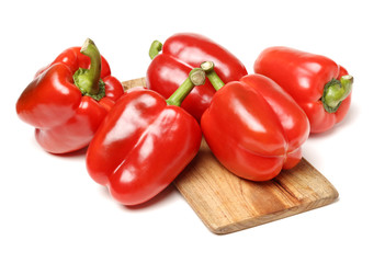 fresh bell pepper (capsicum) on white background