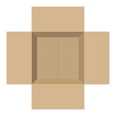 Cardboard box top vector design illustration isolated on white background