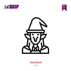 witch game character vector . Best modern, simple, isolated, game, logo, flat icon for website design or mobile applications, UI / UX design vector format