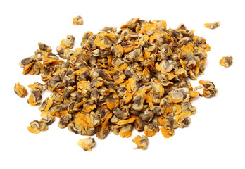 Fresh boiled cockle meat on white background