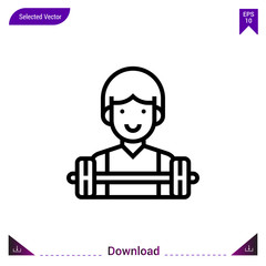 weightlifting vector icon. Best modern, simple, isolated,sport-avatar, flat icon for website design or mobile applications, UI / UX design vector format