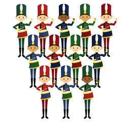 Twelve drummers drumming