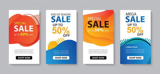 Modern liquid abstract set for sale banners template. Use for flyer, discount special offer design, promotion background.