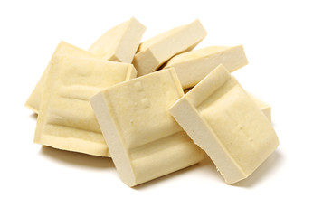 Tofu on white background