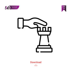 Outline strategy icon. strategy icon vector isolated on white background. Popular icons for 2019 year. marketing. Graphic design, mobile application, logo, user interface. EPS 10 format vector