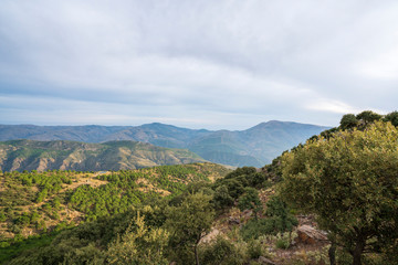 Fototapeta na wymiar The mountainous landscape of Sierra Nevada (Spain)