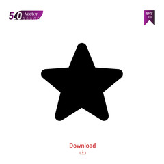 Outline Black star icon vector isolated on white background. Popular icons for 2019 year. ui-kit-collection. Graphic design, mobile application, logo, user interface. EPS 10 format vector