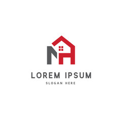 NH logo design vector template, real estate logo design