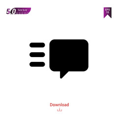 Fototapeta premium Outline Black speech-bubble icon vector isolated on white background. Popular icons for 2019 year. ui-kit-collection. Graphic design, mobile application, logo, user interface. EPS 10 format vector