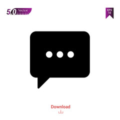 Outline Black speech-bubble icon vector isolated on white background. Popular icons for 2019 year. ui-kit-collection. Graphic design, mobile application, logo, user interface. EPS 10 format vector