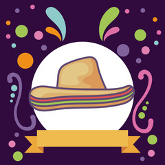 mexican hat with colorful background