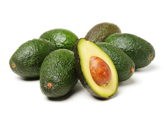 Avocado on a white background