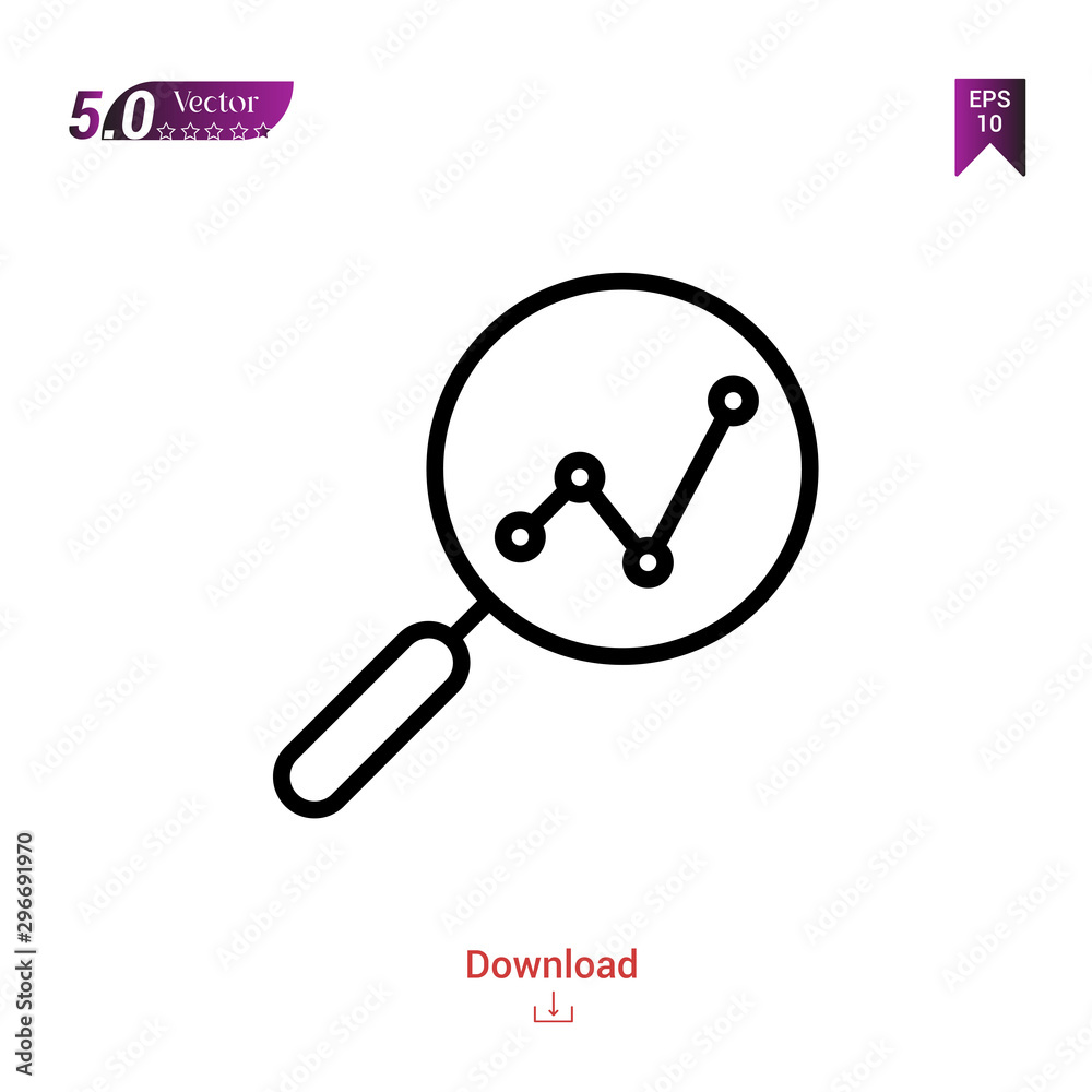Fototapete outline black search icon. search icon vector isolated on white background. management. graphic desi