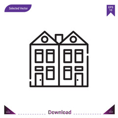 semi-detached vector . Best modern, simple, isolated, type-of-houses , logo, flat icon for website design or mobile applications, UI / UX design vector format