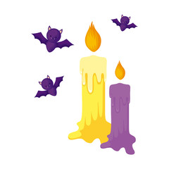 cartoon of candles on a white background