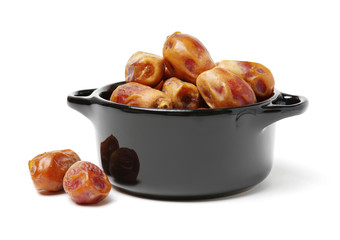 medjool dates on white background