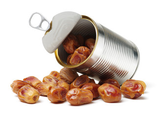 medjool dates on white background