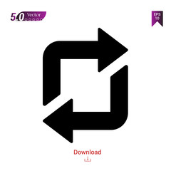 Outline Black repeat icon vector isolated on white background. Popular icons for 2019 year. ui-kit-collection. Graphic design, mobile application, logo, user interface. EPS 10 format vector