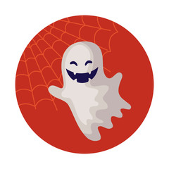 spooky halloween ghost on white background