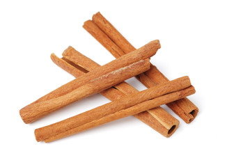 Cinnamon on a white background