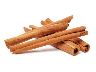 Cinnamon on a white background
