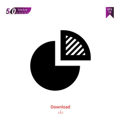 Outline Black pie-chart  icon vector isolated on white background. Popular icons for 2019 year. ui-kit-collection. Graphic design, mobile application, logo, user interface. EPS 10 format vector