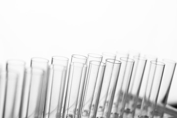 Science tubes arranged on the shelf.