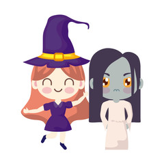 cute children disguised on white background