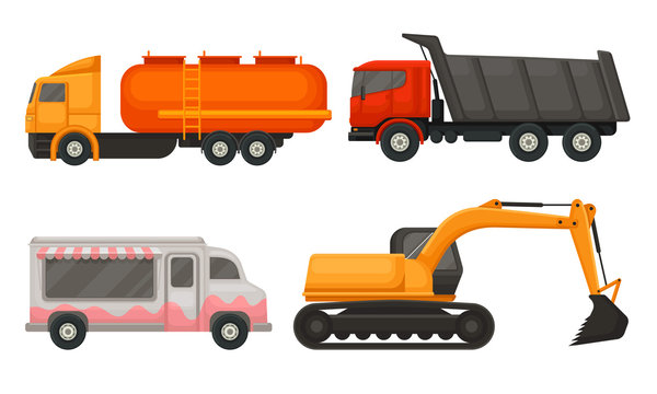 Special Agricultural Machinery Vector Illustrated Isolated Set