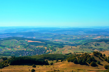 landscape over hills in Transylvania