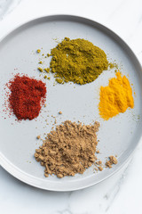 various spices on plate