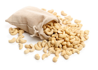 Cashew on white background 