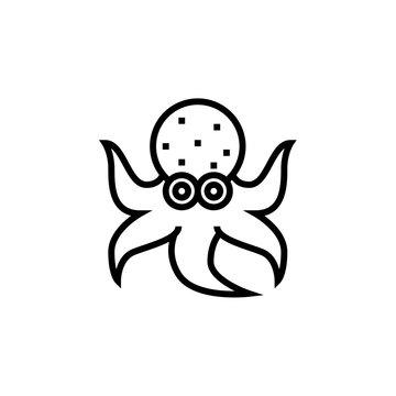 Outline octopus fantasy character icon isolated on white background. Popular icons for 2019 year. fantasy-character. Graphic design, mobile application, logo, user interface. EPS 10 format vector