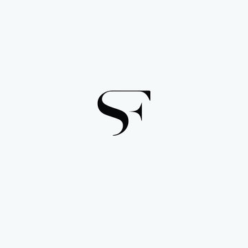 SF initials letter icon logo vector in black free download