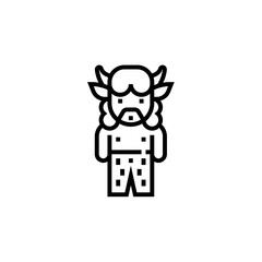 Outline minotaur fantasy character icon isolated on white background. Popular icons for 2019 year. fantasy-character. Graphic design, mobile application, logo, user interface. EPS 10 format vector