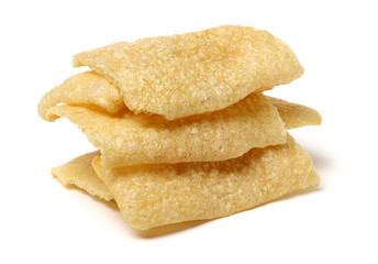 Crispy Pork Skin on white background