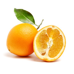 Orange fruit on the white background