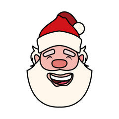 head of santa clous in white background