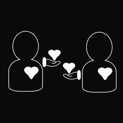 Heart Sharing Silhouette