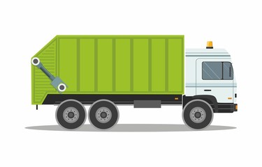 Garbage Truck isolated on white background.