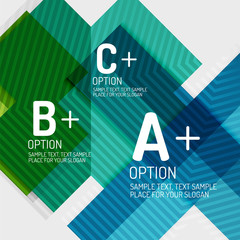 Infographics with a b c steps, option workflow layout diagram, triangle geometric shapes. Vector art © antishock