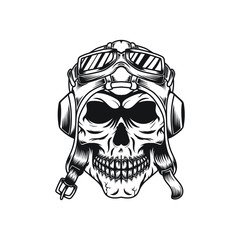 Vector mascot illustration template of skull rider for sport biker logo