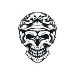 Vector mascot illustration template of skull rider for sport biker logo