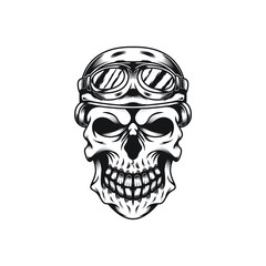 Vector mascot illustration template of skull rider for sport biker logo