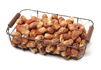 medjool dates on white background 